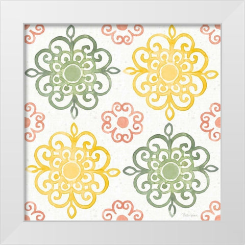 Citrus Charm Pattern IIA White Modern Wood Framed Art Print by Grove, Beth