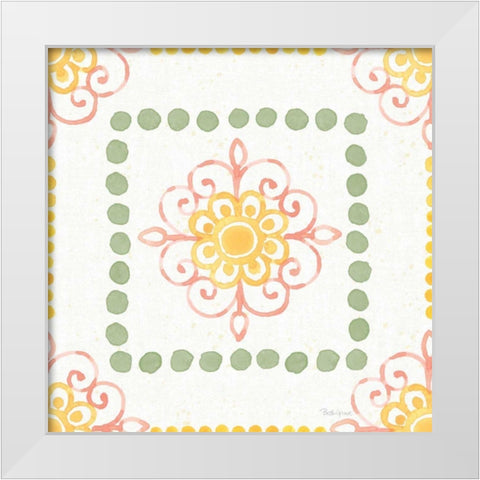 Citrus Charm Pattern VIII White Modern Wood Framed Art Print by Grove, Beth