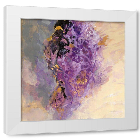 Amethyst White Modern Wood Framed Art Print by Vassileva, Silvia