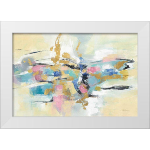 Kimono Fragment White Modern Wood Framed Art Print by Vassileva, Silvia