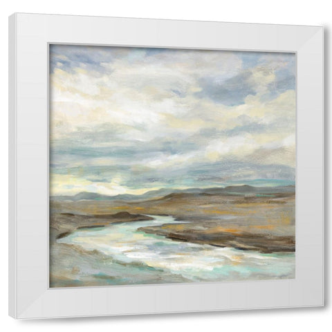 Iceland Silver River White Modern Wood Framed Art Print by Vassileva, Silvia