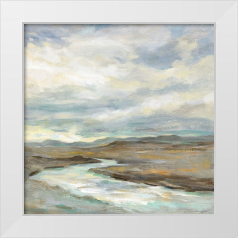 Iceland Silver River White Modern Wood Framed Art Print by Vassileva, Silvia