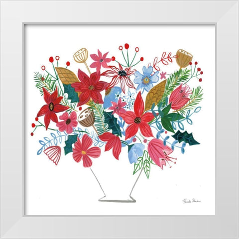 Holiday Bouquet I White Modern Wood Framed Art Print by Zaman, Farida