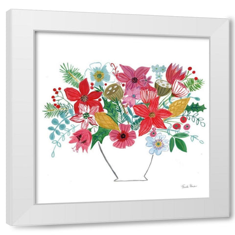 Holiday Bouquet II White Modern Wood Framed Art Print by Zaman, Farida