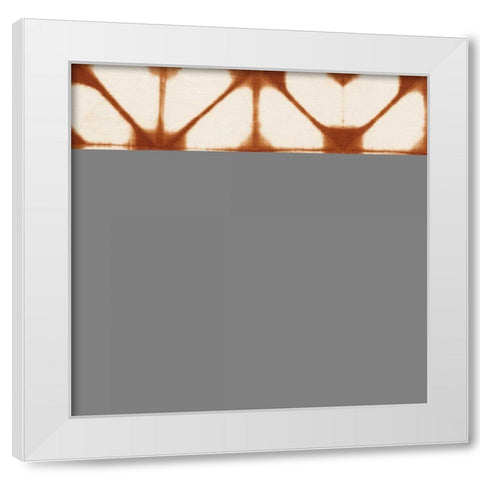 Shibori Square VIII Orange White Modern Wood Framed Art Print by Green, Nancy