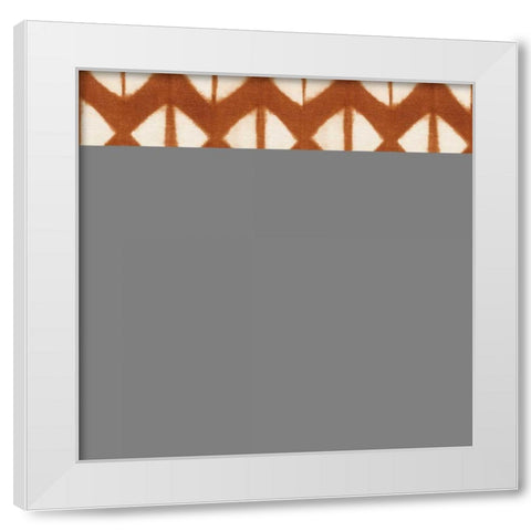 Shibori Square X Orange White Modern Wood Framed Art Print by Green, Nancy