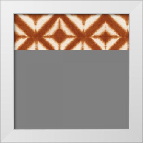 Shibori Square XII Orange White Modern Wood Framed Art Print by Green, Nancy
