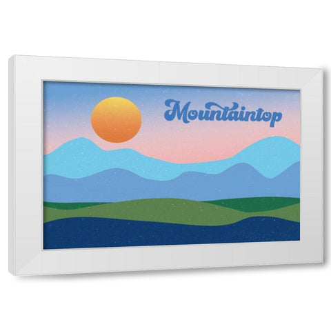 Mountaintop White Modern Wood Framed Art Print by Wild Apple Portfolio