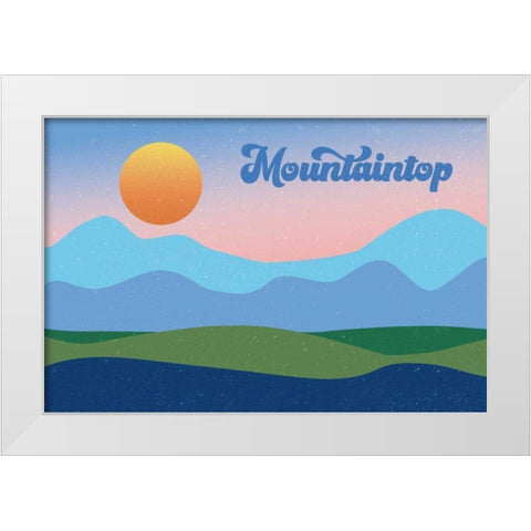 Mountaintop White Modern Wood Framed Art Print by Wild Apple Portfolio