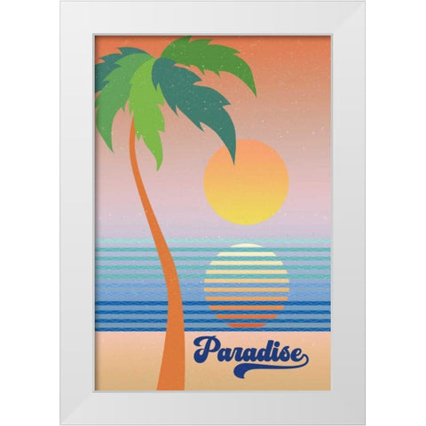 Paradise White Modern Wood Framed Art Print by Wild Apple Portfolio