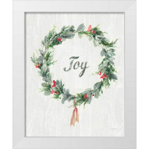 White and Bright Christmas Wreath I White Modern Wood Framed Art Print by Nai, Danhui