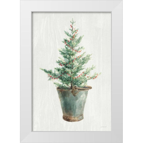 White and Bright Christmas Tree I White Modern Wood Framed Art Print by Nai, Danhui