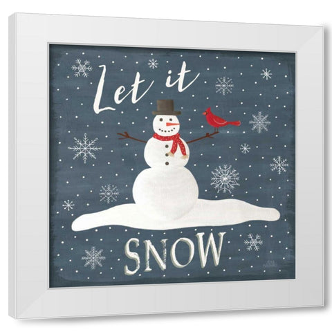 Christmas Cheer IV Let it Snow White Modern Wood Framed Art Print by Marshall, Laura