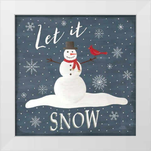 Christmas Cheer IV Let it Snow White Modern Wood Framed Art Print by Marshall, Laura