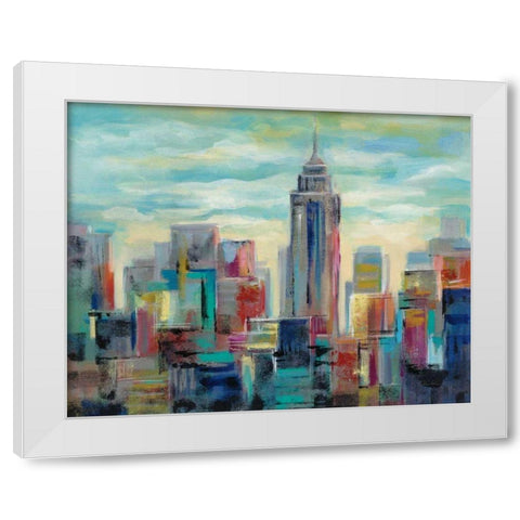 Colorful Day in Manhattan White Modern Wood Framed Art Print by Vassileva, Silvia