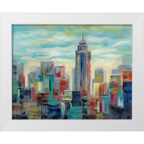 Colorful Day in Manhattan White Modern Wood Framed Art Print by Vassileva, Silvia
