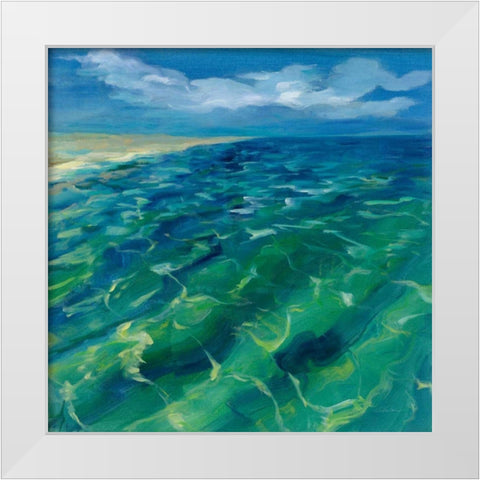 Sunny Sea Reflections White Modern Wood Framed Art Print by Vassileva, Silvia