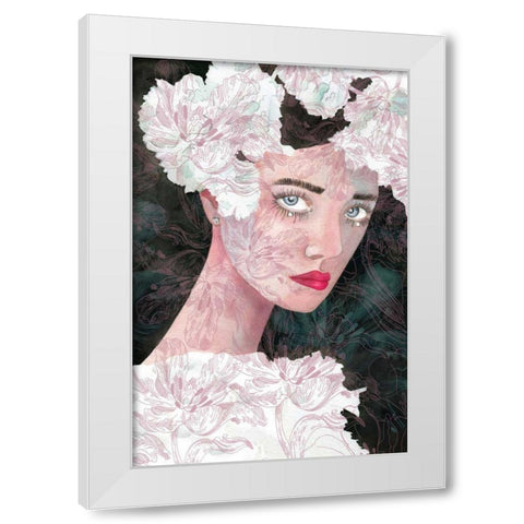 Floral Duchess White Modern Wood Framed Art Print by Charro, Mercedes Lopez