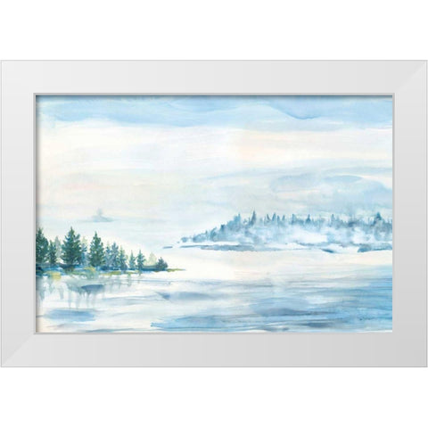 Lake Fog White Modern Wood Framed Art Print by Schlabach, Sue