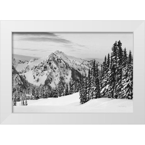 Tatoosh Range BW White Modern Wood Framed Art Print by Majchrowicz, Alan