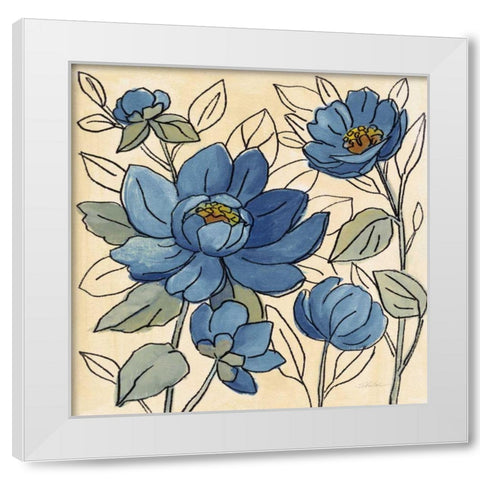 Spring Lace Floral IV Dark Blue White Modern Wood Framed Art Print by Vassileva, Silvia