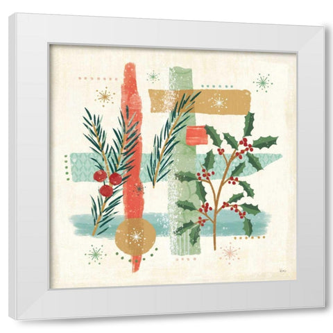 Holiday Flair V White Modern Wood Framed Art Print by Charron, Veronique