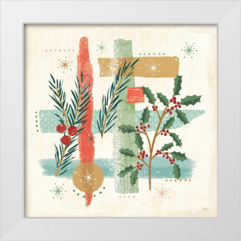 Holiday Flair V White Modern Wood Framed Art Print by Charron, Veronique