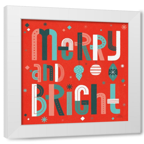Retro Holiday IV Red White Modern Wood Framed Art Print by Marshall, Laura