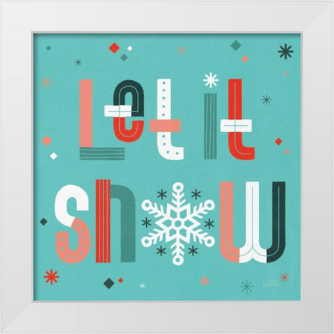 Retro Holiday VI Light Teal White Modern Wood Framed Art Print by Marshall, Laura