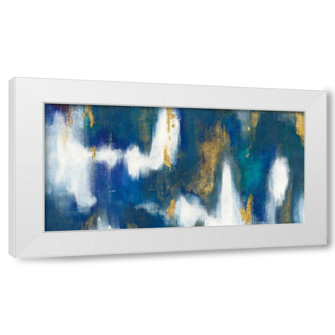 Blue Texture II Gold Crop White Modern Wood Framed Art Print by Nai, Danhui