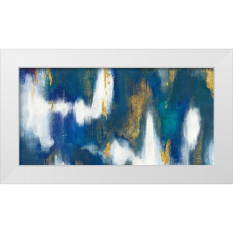 Blue Texture II Gold Crop White Modern Wood Framed Art Print by Nai, Danhui