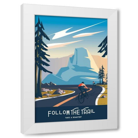 Follow the Trail White Modern Wood Framed Art Print by Escalante, Omar
