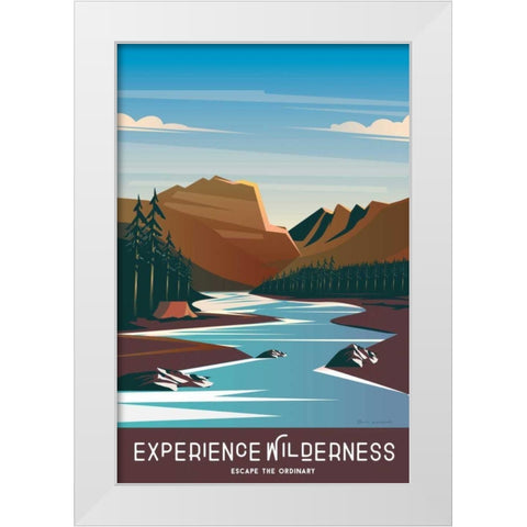 Experience the Wilderness White Modern Wood Framed Art Print by Escalante, Omar