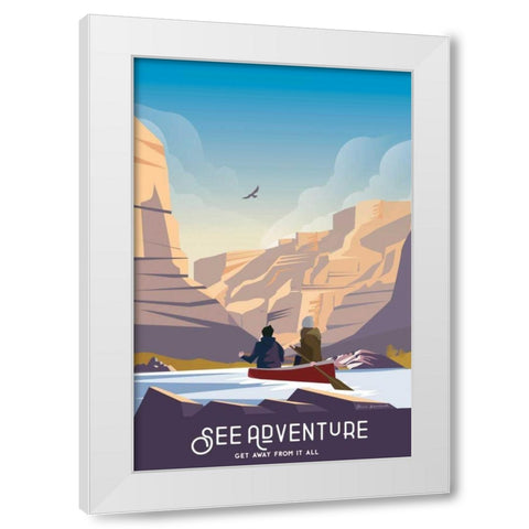 See Adventure White Modern Wood Framed Art Print by Escalante, Omar