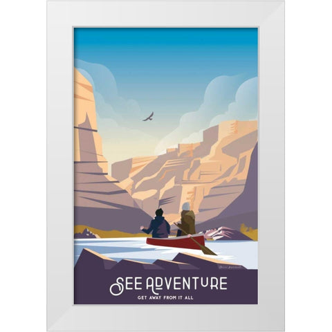 See Adventure White Modern Wood Framed Art Print by Escalante, Omar