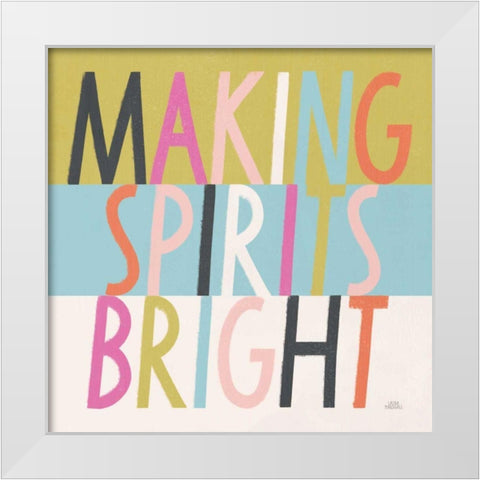 Bright Christmas Wishes I White Modern Wood Framed Art Print by Marshall, Laura