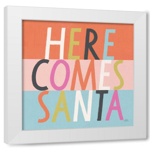 Bright Christmas Wishes III White Modern Wood Framed Art Print by Marshall, Laura