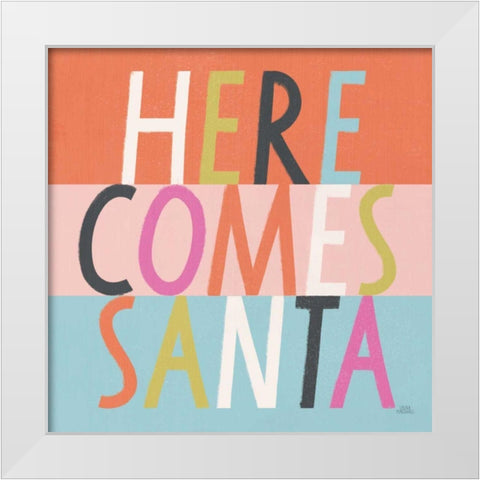Bright Christmas Wishes III White Modern Wood Framed Art Print by Marshall, Laura