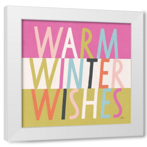 Bright Christmas Wishes IV White Modern Wood Framed Art Print by Marshall, Laura