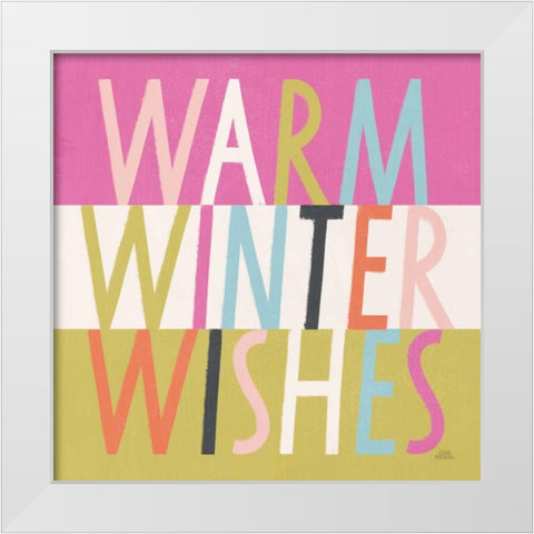 Bright Christmas Wishes IV White Modern Wood Framed Art Print by Marshall, Laura
