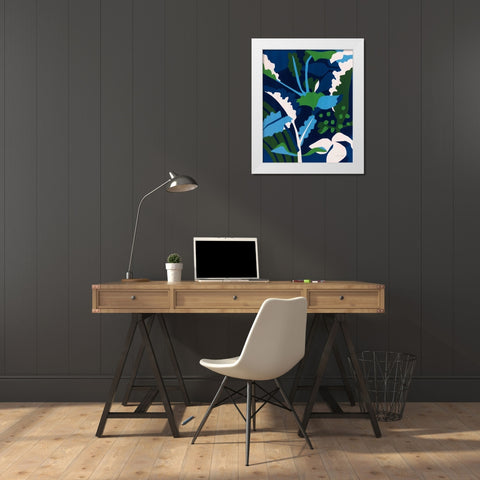 Kaleidoscope Kale White Modern Wood Framed Art Print by Gallagher, Megan