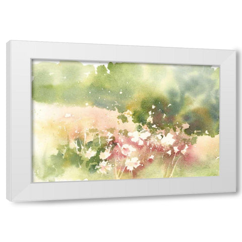 Floral Field White Modern Wood Framed Art Print by Pete, Katrina