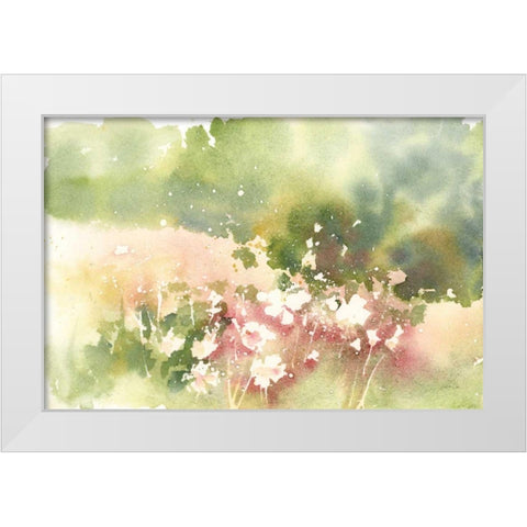 Floral Field White Modern Wood Framed Art Print by Pete, Katrina