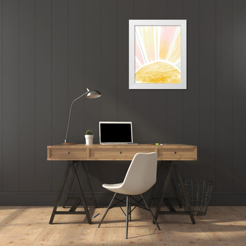 My Sunshine White Modern Wood Framed Art Print by Pete, Katrina