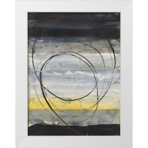 Horizon Balance III White Modern Wood Framed Art Print by Hristova, Albena