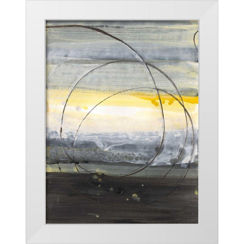 Horizon Balance IV White Modern Wood Framed Art Print by Hristova, Albena