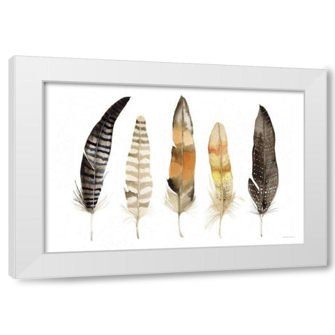 Natural Feathers White Modern Wood Framed Art Print by McKenna, Kathleen Parr