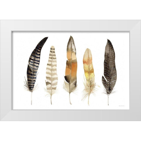 Natural Feathers White Modern Wood Framed Art Print by McKenna, Kathleen Parr