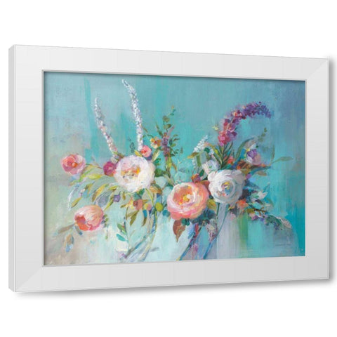 Avalon Blooms White Modern Wood Framed Art Print by Nai, Danhui