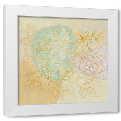 Mid Mod Sophisticated Floral I White Modern Wood Framed Art Print by Vassileva, Silvia